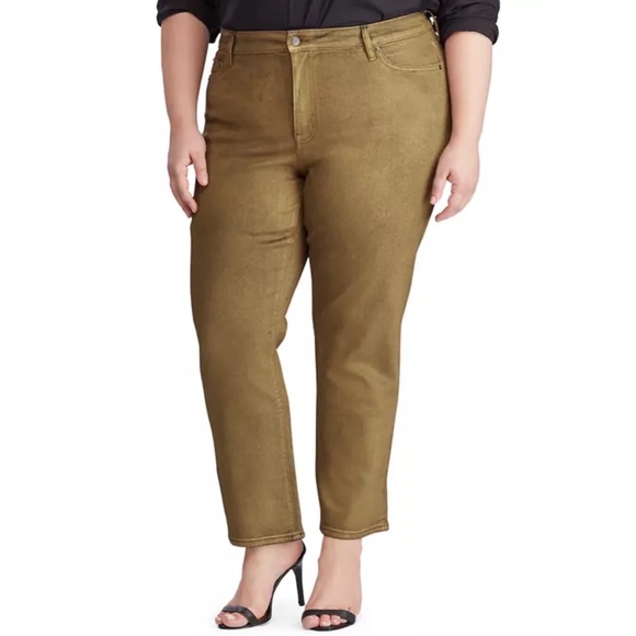 Lauren Ralph Lauren Denim - NWT Lauren Ralph Lauren Bronze Metallic Regal Straight Ankle Jeans